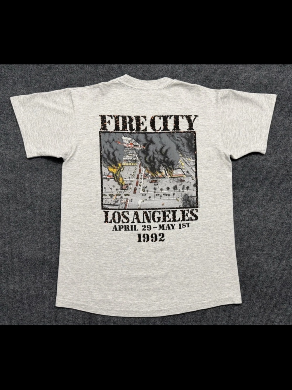 Vintage 90s Rodney King LA Riots T-Shirt Fire City Protest Tee Los Angeles L